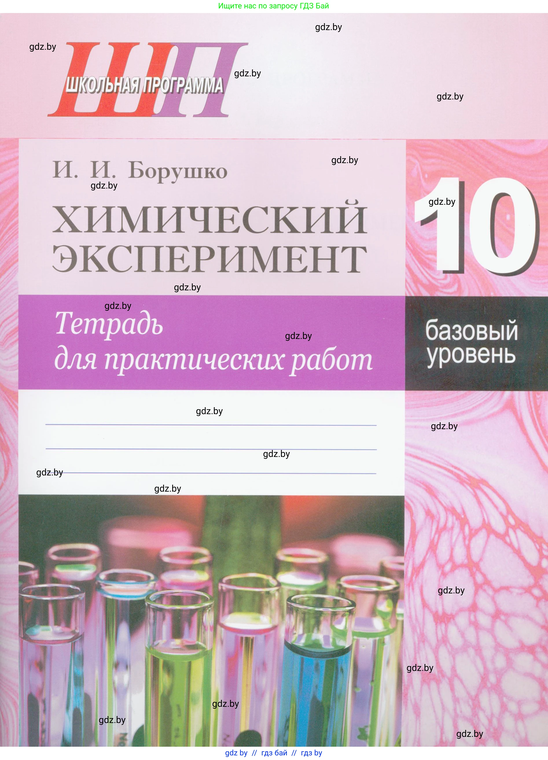 Химия, 10 класс Тетрадь для практических работ, автор: Борушко Ирина Ивановна, издательство Сэр-Вит, Минск, 2021, розового цвета, 