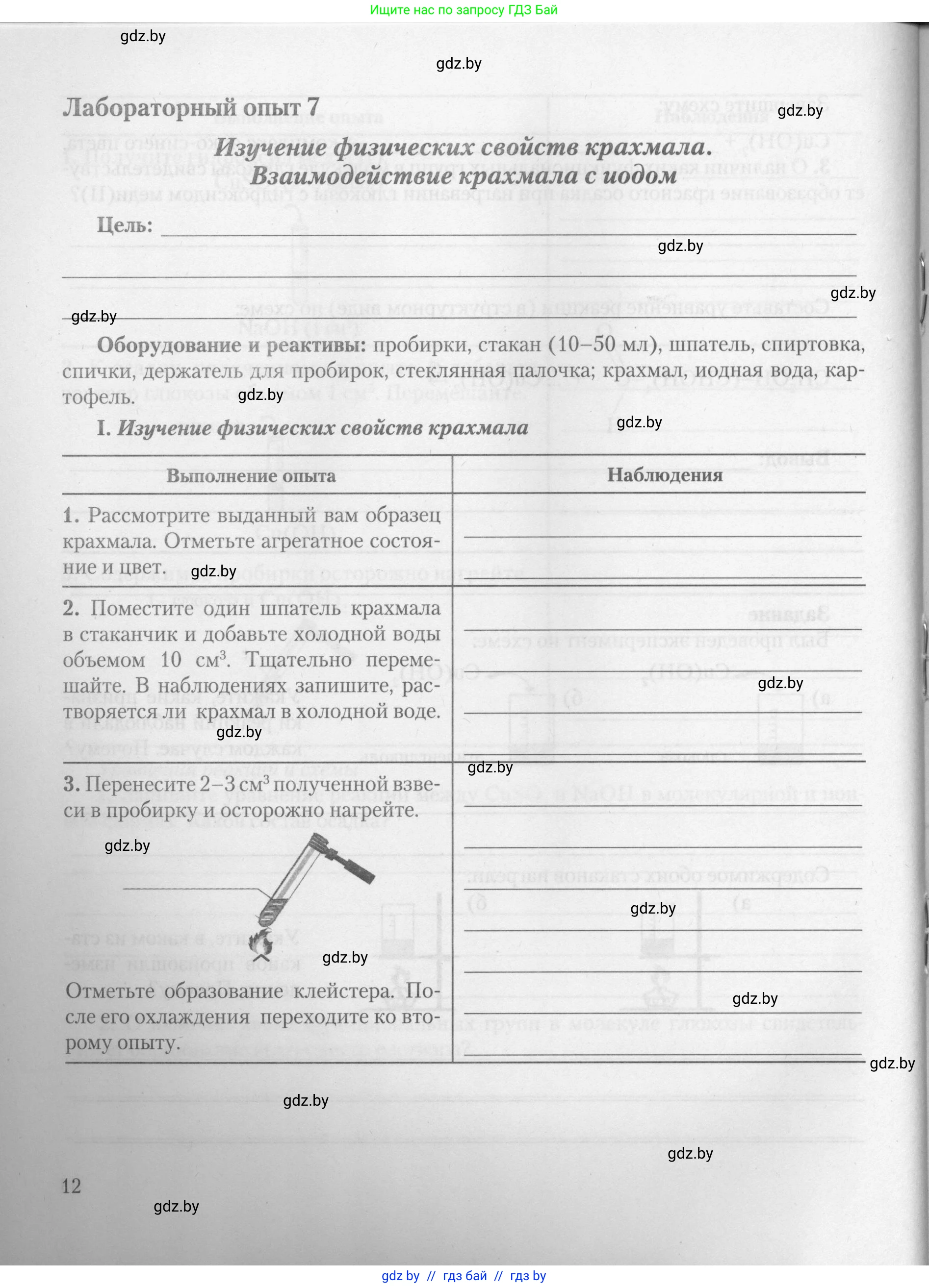 Химия, 10 класс Тетрадь для практических работ, автор: Борушко Ирина Ивановна, издательство Сэр-Вит, Минск, 2021, розового цвета, Часть 2, страница 12