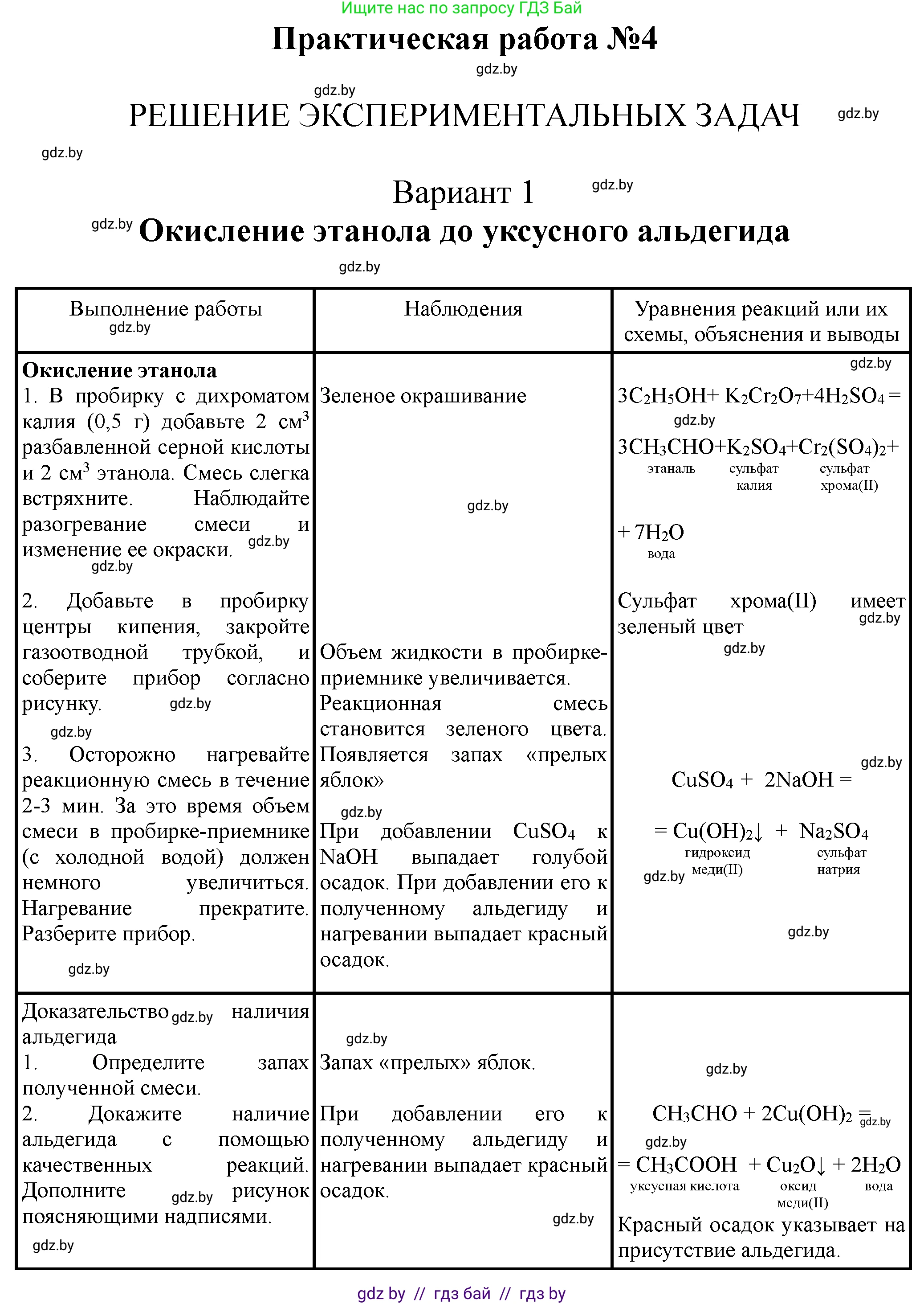 Химия, 10 класс Тетрадь для практических работ, автор: Борушко Ирина Ивановна, издательство Сэр-Вит, Минск, 2021, розового цвета, Часть 1, страница 20, номер 1, Решение