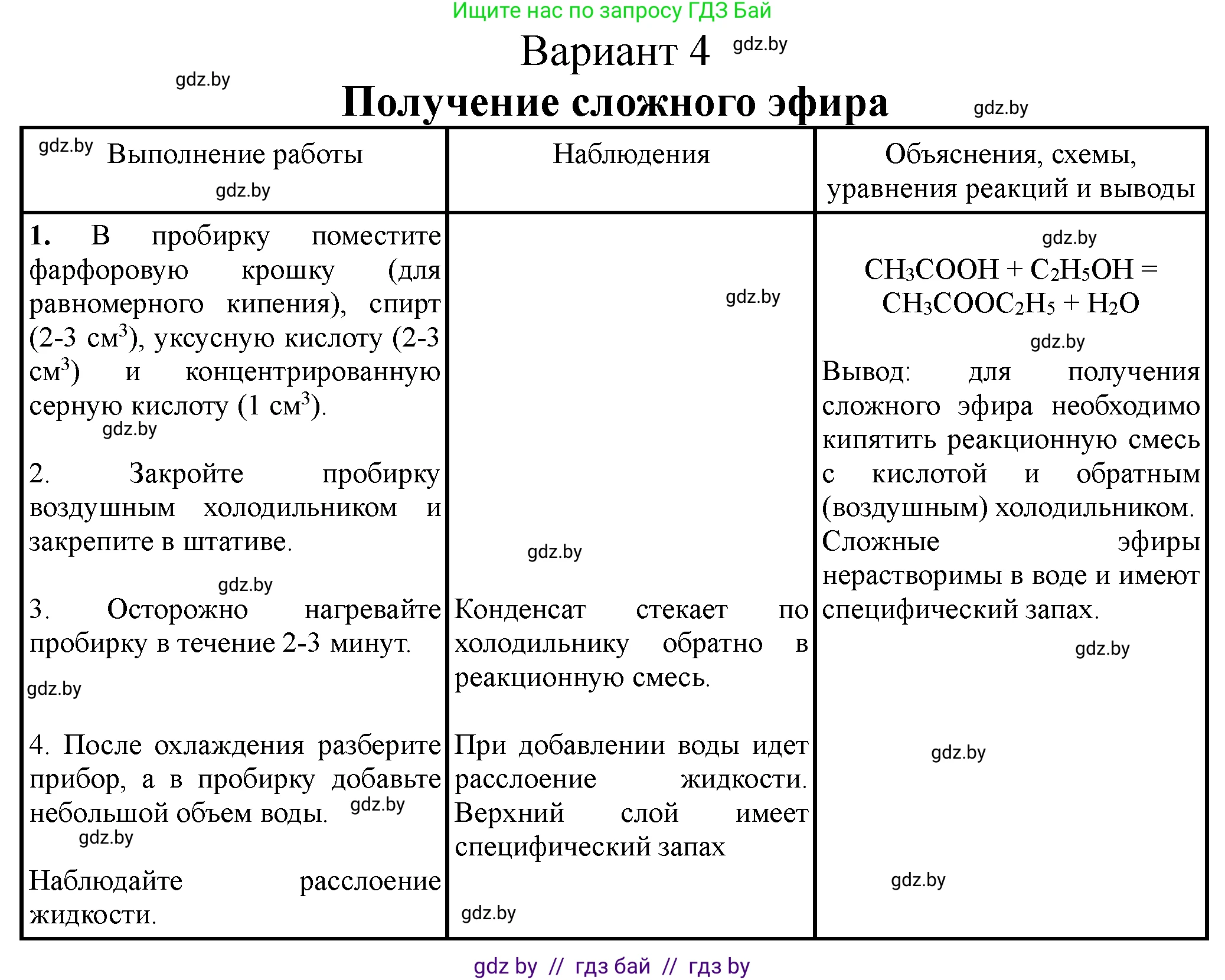 Химия, 10 класс Тетрадь для практических работ, автор: Борушко Ирина Ивановна, издательство Сэр-Вит, Минск, 2021, розового цвета, Часть 1, страница 26, номер 4, Решение