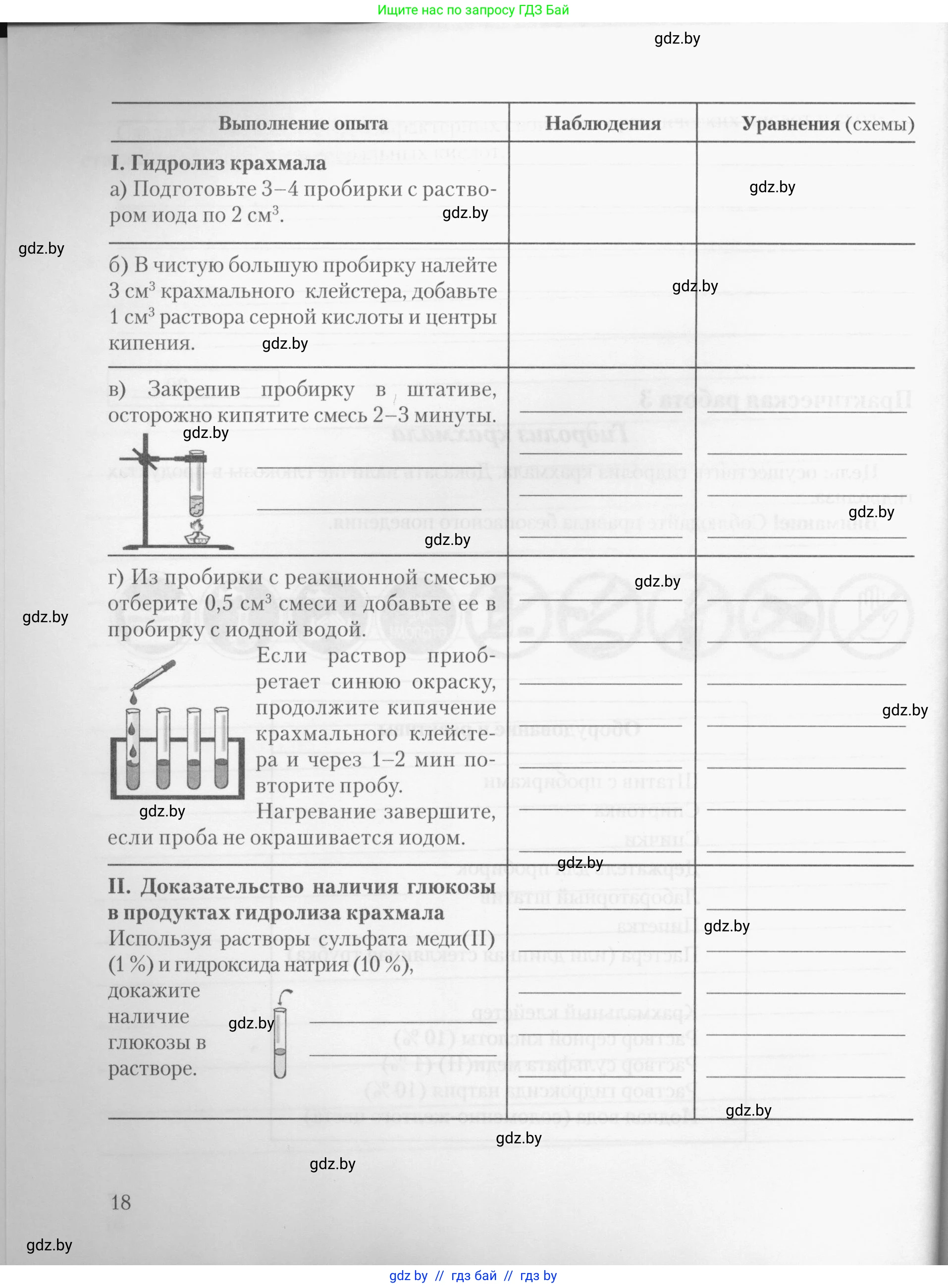 Химия, 10 класс Тетрадь для практических работ, автор: Борушко Ирина Ивановна, издательство Сэр-Вит, Минск, 2020, голубого цвета, страница 18