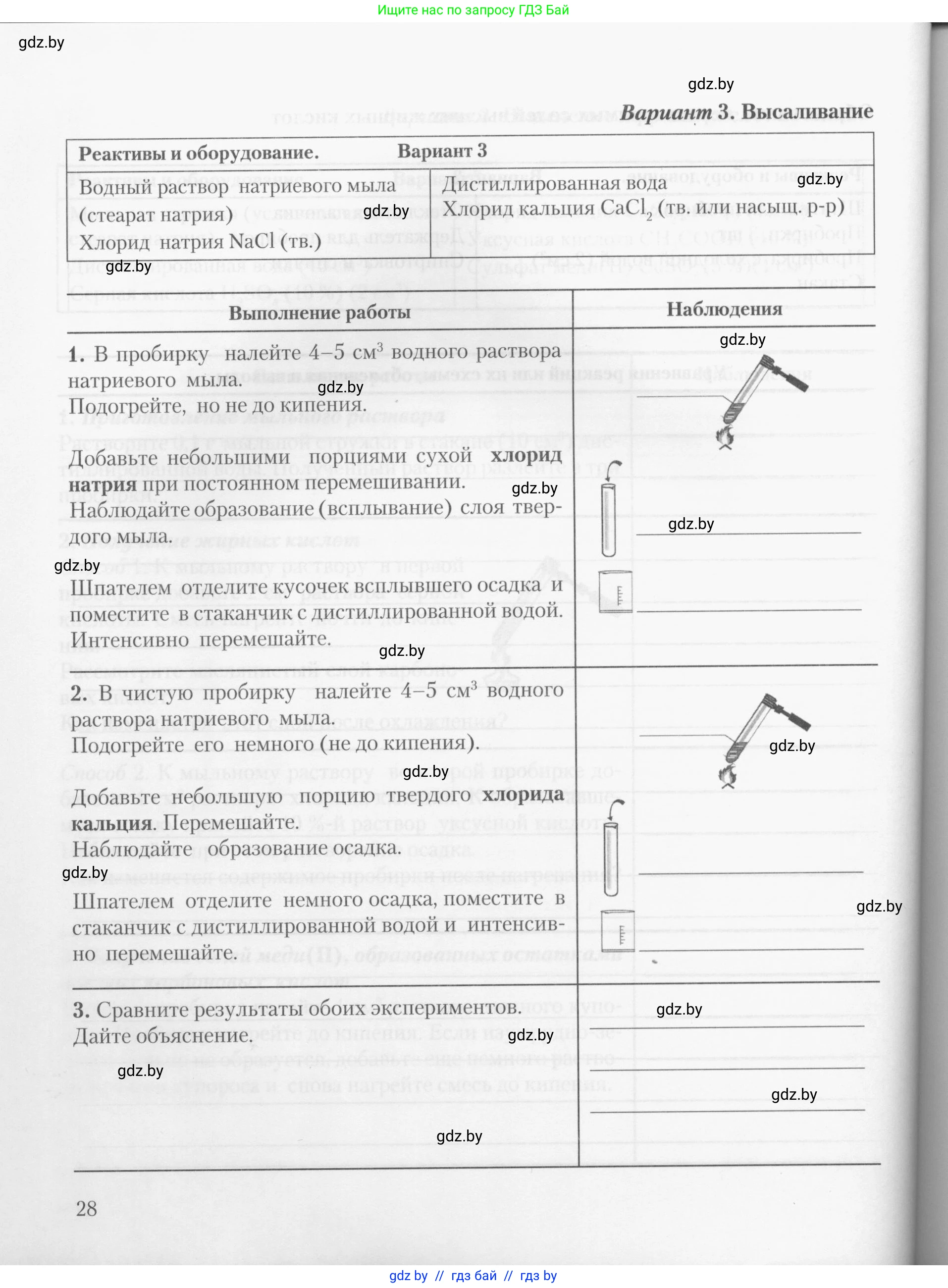 Химия, 10 класс Тетрадь для практических работ, автор: Борушко Ирина Ивановна, издательство Сэр-Вит, Минск, 2020, голубого цвета, страница 28