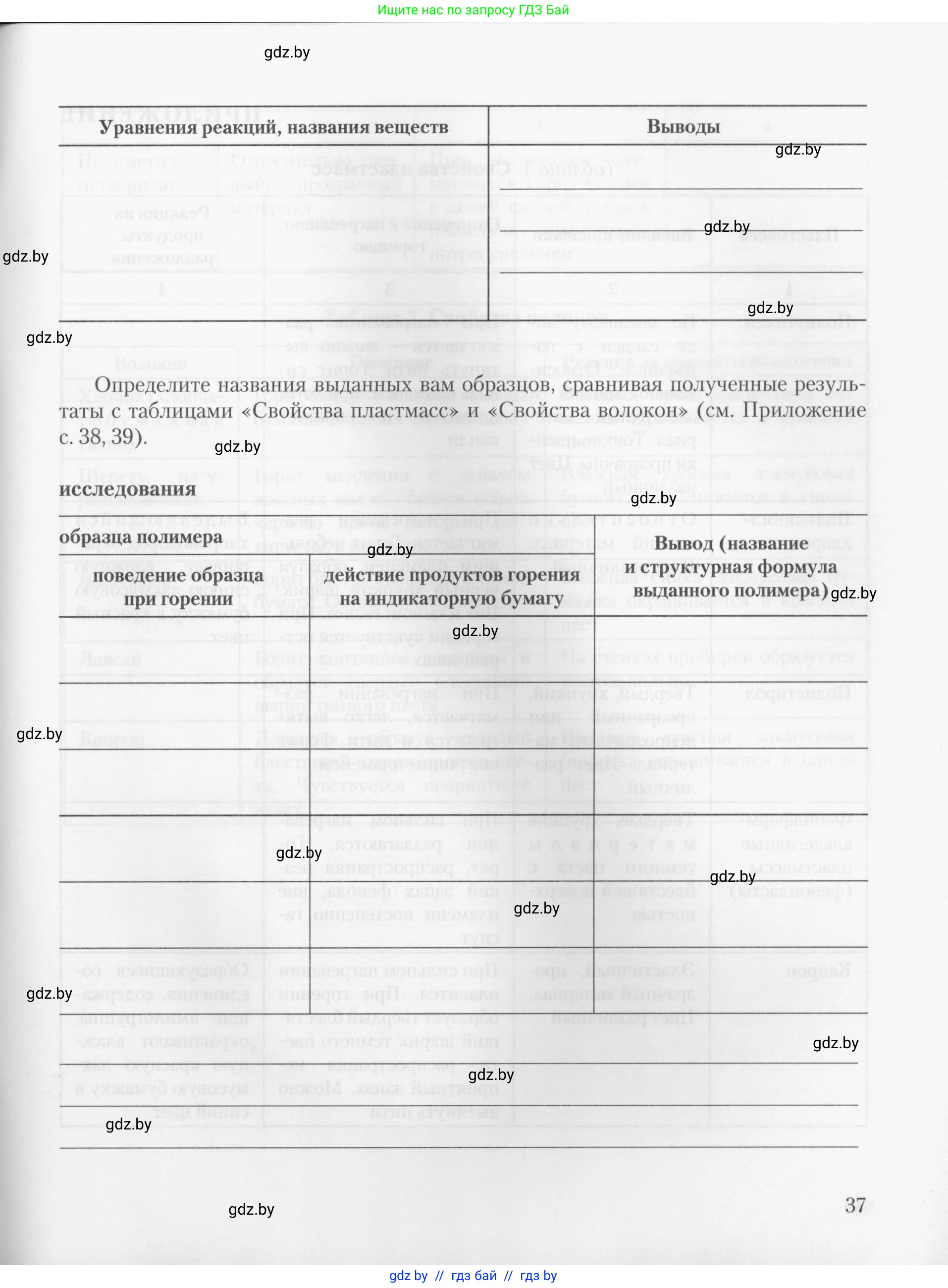Химия, 10 класс Тетрадь для практических работ, автор: Борушко Ирина Ивановна, издательство Сэр-Вит, Минск, 2020, голубого цвета, страница 37