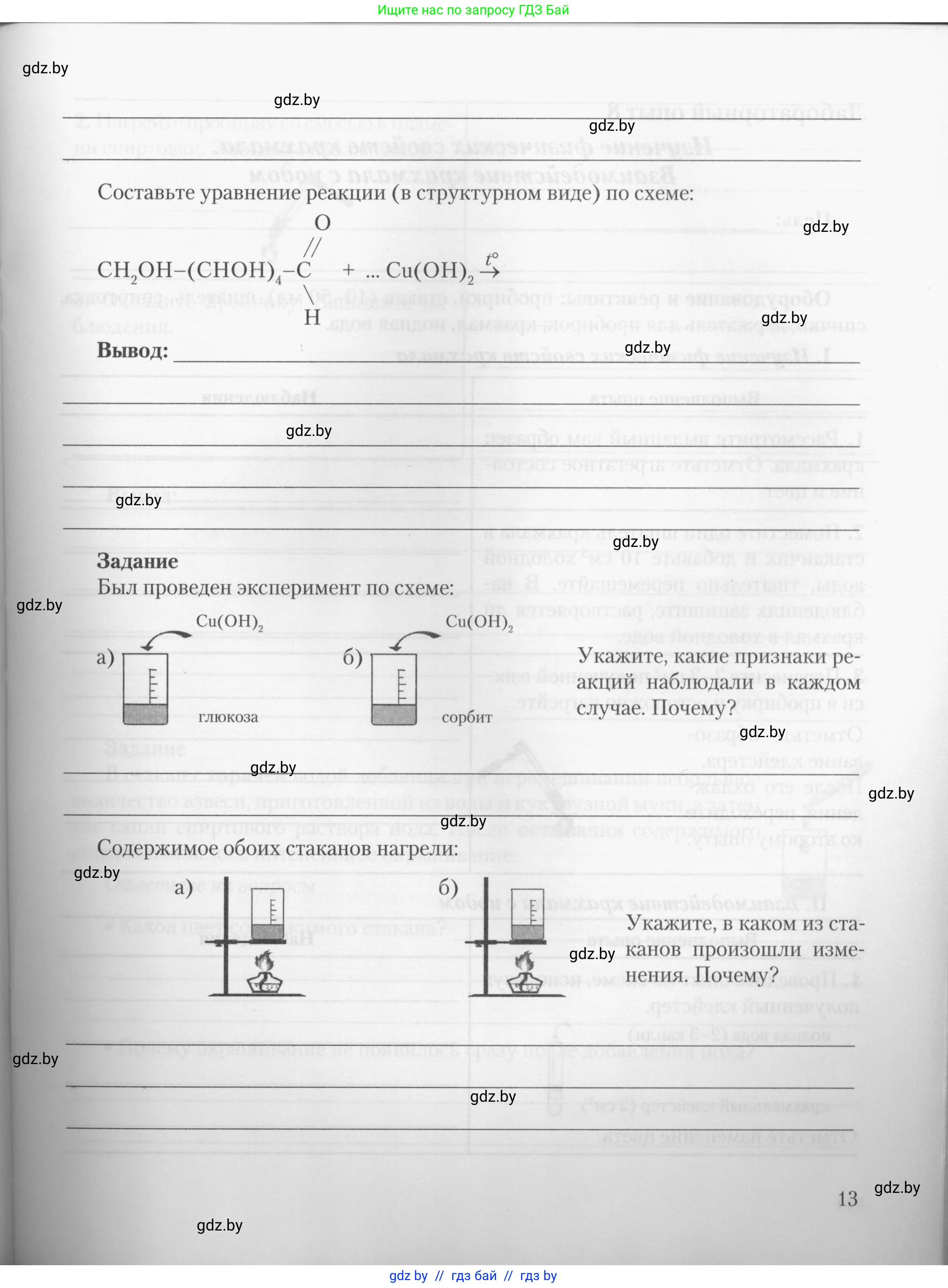 Химия, 10 класс Тетрадь для практических работ, автор: Борушко Ирина Ивановна, издательство Сэр-Вит, Минск, 2020, голубого цвета, страница 13
