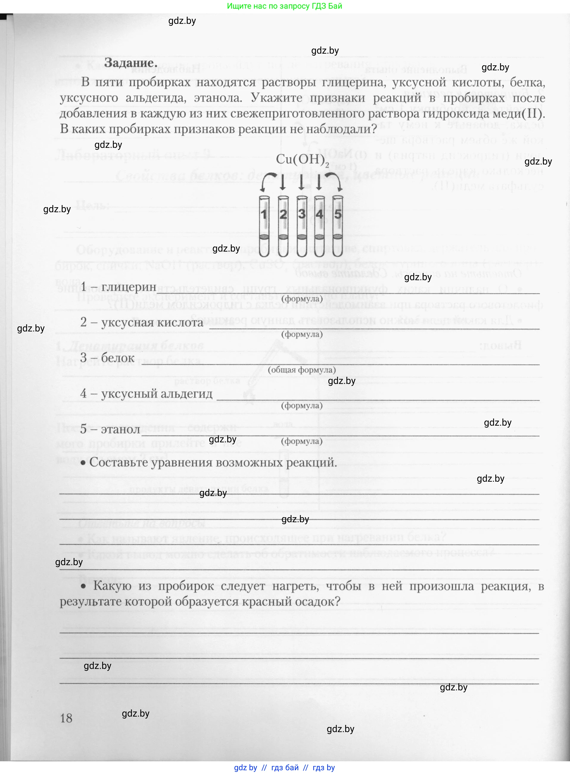 Химия, 10 класс Тетрадь для практических работ, автор: Борушко Ирина Ивановна, издательство Сэр-Вит, Минск, 2020, голубого цвета, страница 18