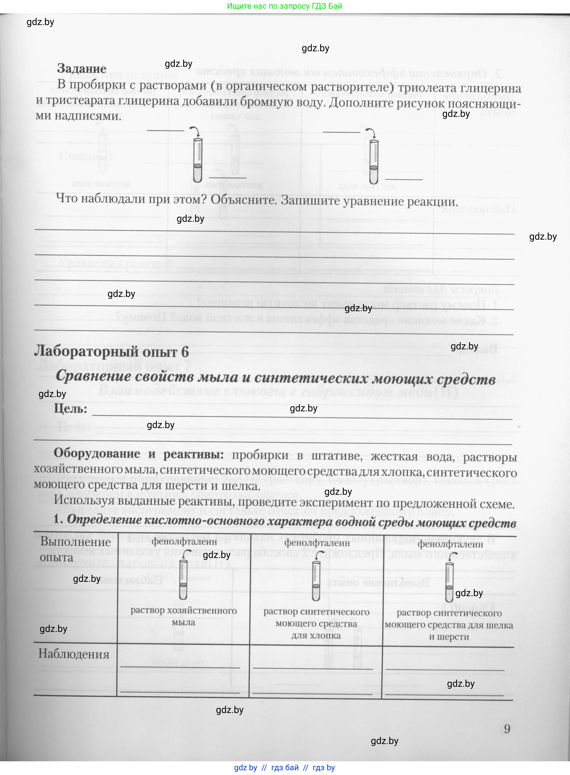 Химия, 10 класс Тетрадь для практических работ, автор: Борушко Ирина Ивановна, издательство Сэр-Вит, Минск, 2020, голубого цвета, Часть 2, страница 9