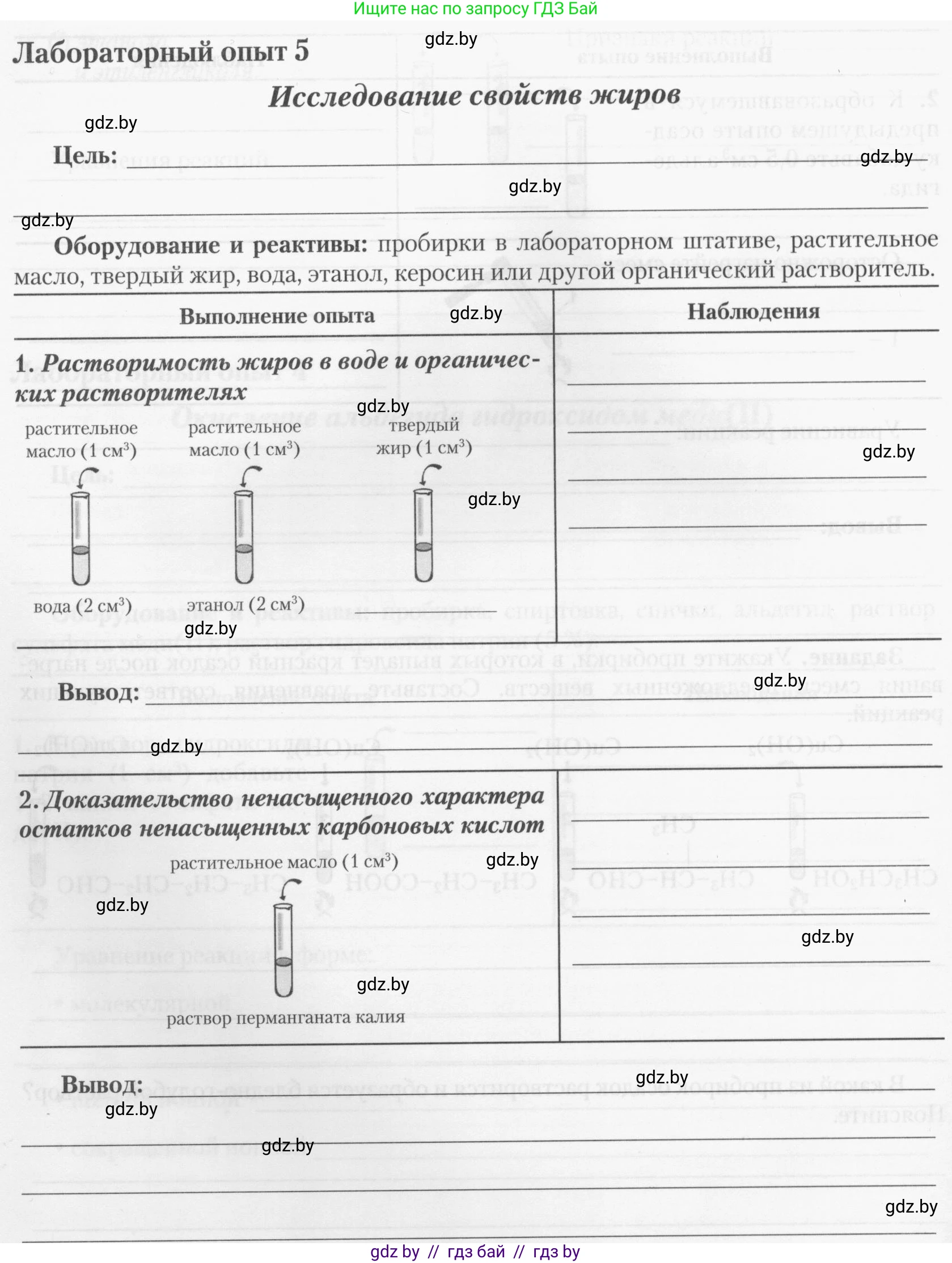 Химия, 10 класс Тетрадь для практических работ, автор: Борушко Ирина Ивановна, издательство Сэр-Вит, Минск, 2020, голубого цвета, Часть 2, страница 8, Условия