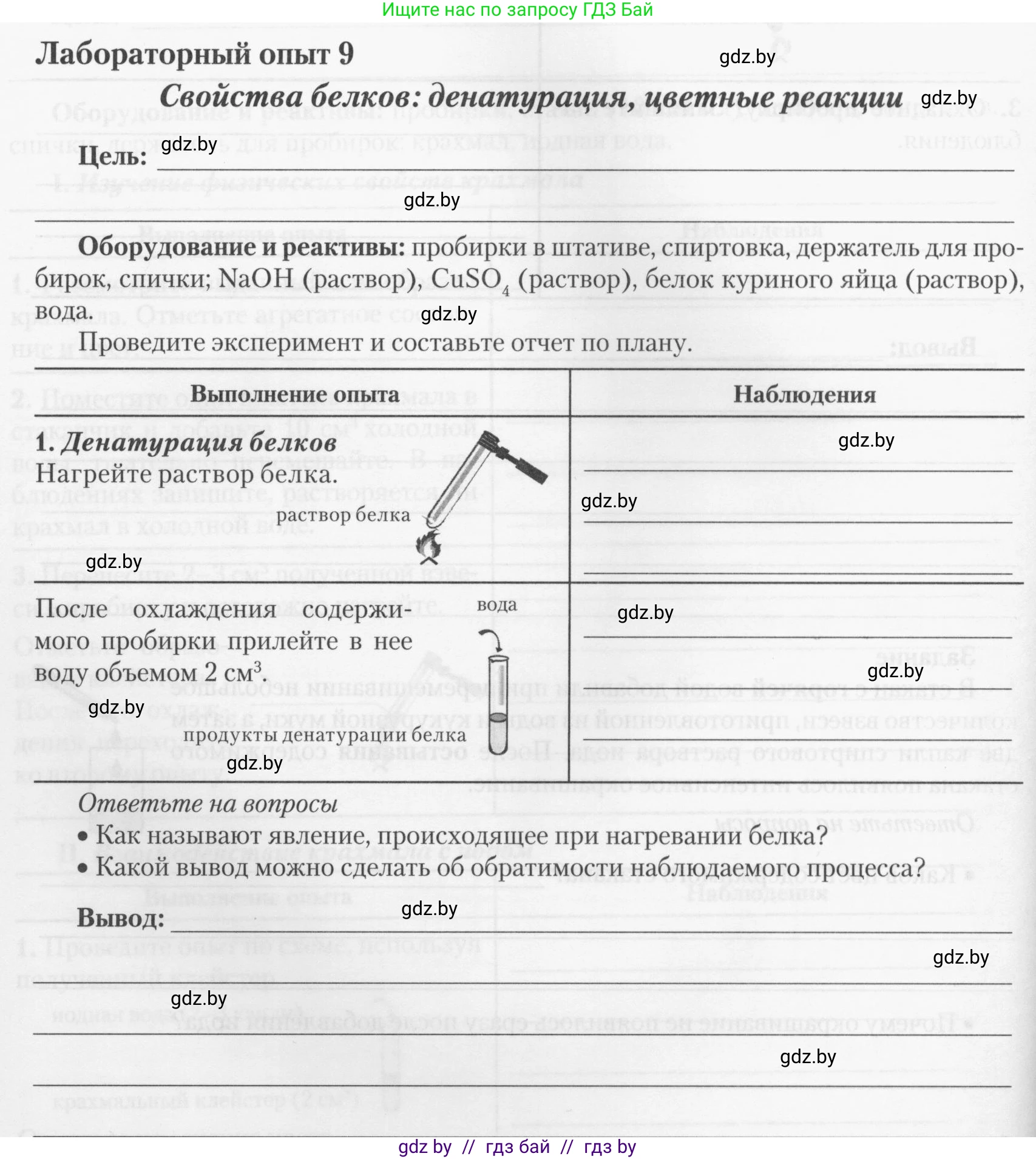 Химия, 10 класс Тетрадь для практических работ, автор: Борушко Ирина Ивановна, издательство Сэр-Вит, Минск, 2020, голубого цвета, Часть 2, страница 16, Условия