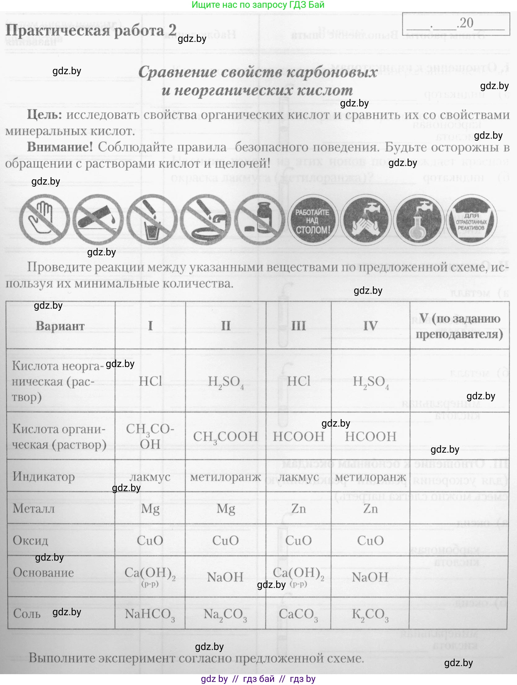 Химия, 10 класс Тетрадь для практических работ, автор: Борушко Ирина Ивановна, издательство Сэр-Вит, Минск, 2020, голубого цвета, Часть 1, страница 11, номер 2, Условия