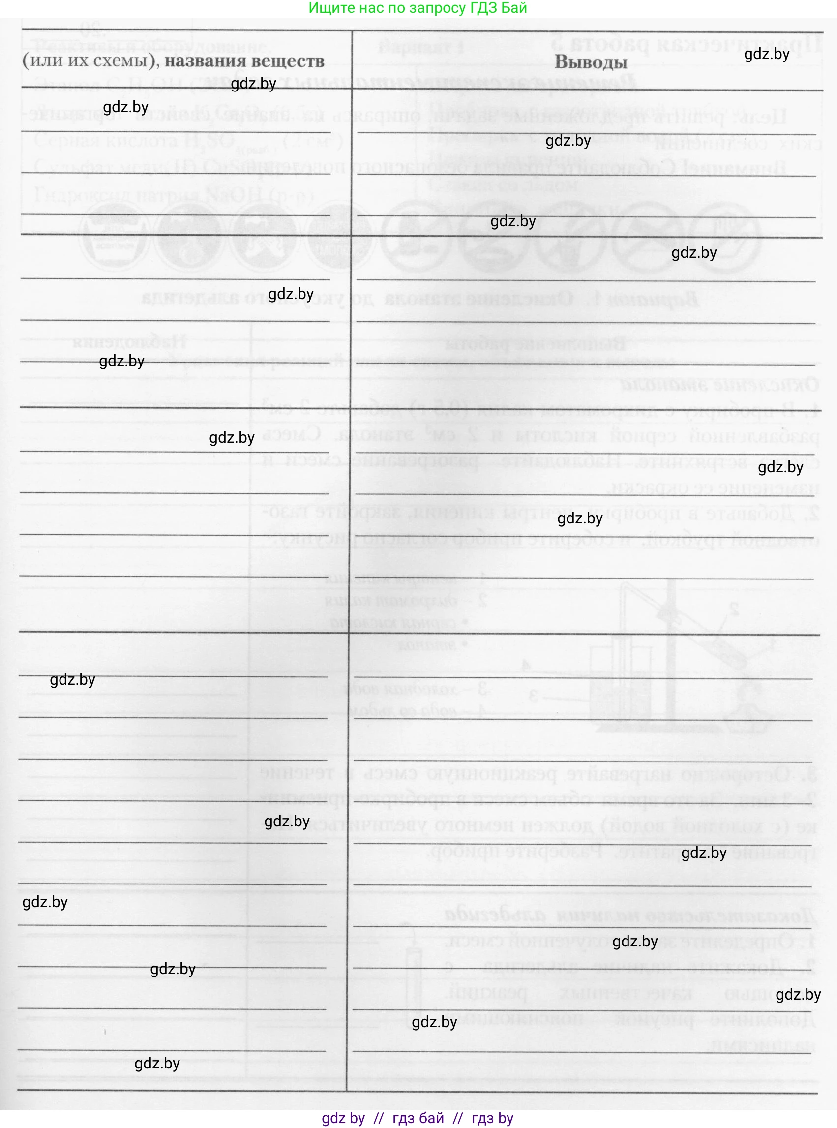 Химия, 10 класс Тетрадь для практических работ, автор: Борушко Ирина Ивановна, издательство Сэр-Вит, Минск, 2020, голубого цвета, Часть 1, страница 21, номер 1, Условия (продолжение 3)