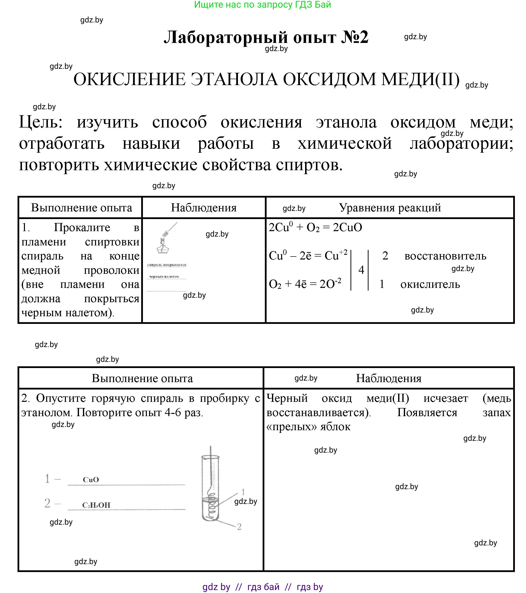 Химия, 10 класс Тетрадь для практических работ, автор: Борушко Ирина Ивановна, издательство Сэр-Вит, Минск, 2020, голубого цвета, Часть 2, страница 3, Решение
