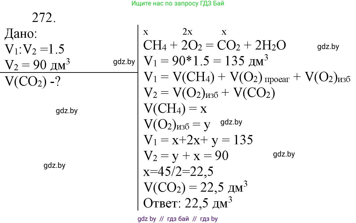 Химия, 11 класс Сборник задач, авторы: Хвалюк Виктор Николаевич, Резяпкин Виктор Ильич, издательство Адукацыя i выхаванне, Минск, 2023, зелёного цвета, страница 45, номер 272, Решение