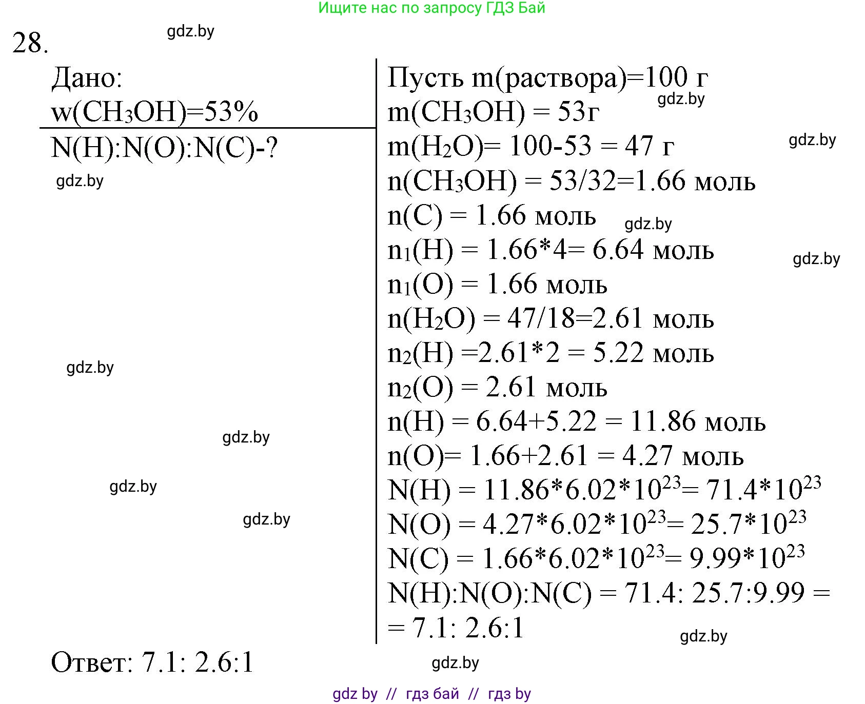 Химия, 11 класс Сборник задач, авторы: Хвалюк Виктор Николаевич, Резяпкин Виктор Ильич, издательство Адукацыя i выхаванне, Минск, 2023, зелёного цвета, страница 10, номер 28, Решение