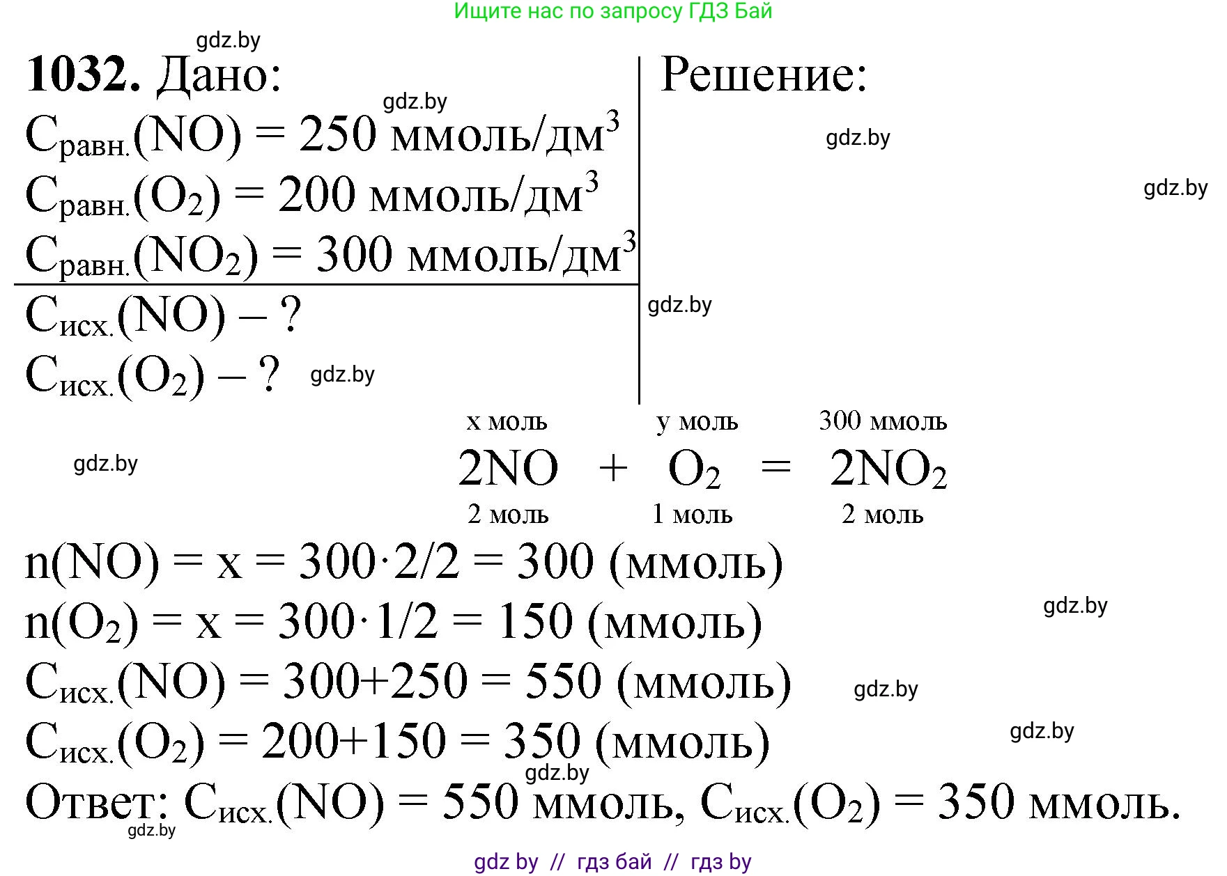Химия, 11 класс Сборник задач, авторы: Хвалюк Виктор Николаевич, Резяпкин Виктор Ильич, издательство Адукацыя i выхаванне, Минск, 2023, зелёного цвета, страница 163, номер 1032, Решение