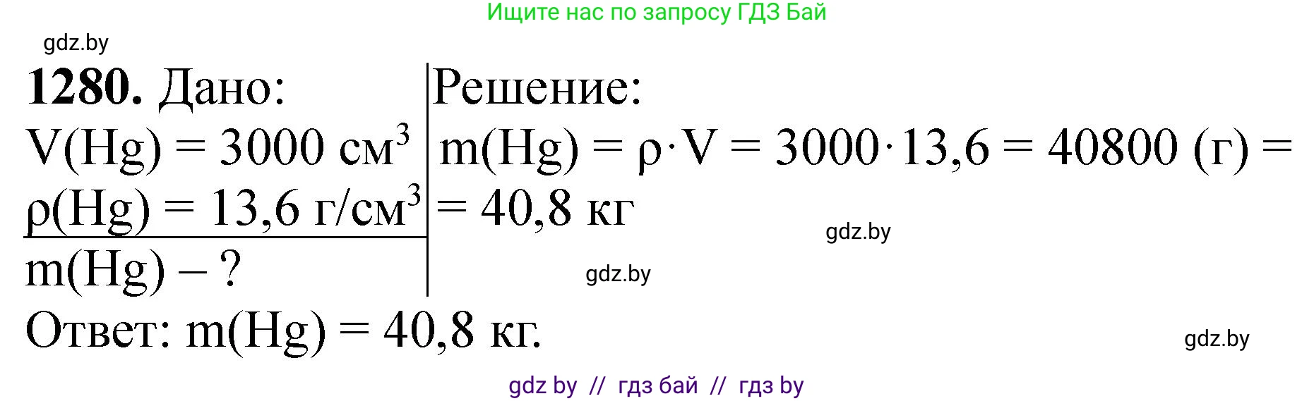 Химия, 11 класс Сборник задач, авторы: Хвалюк Виктор Николаевич, Резяпкин Виктор Ильич, издательство Адукацыя i выхаванне, Минск, 2023, зелёного цвета, страница 196, номер 1280, Решение