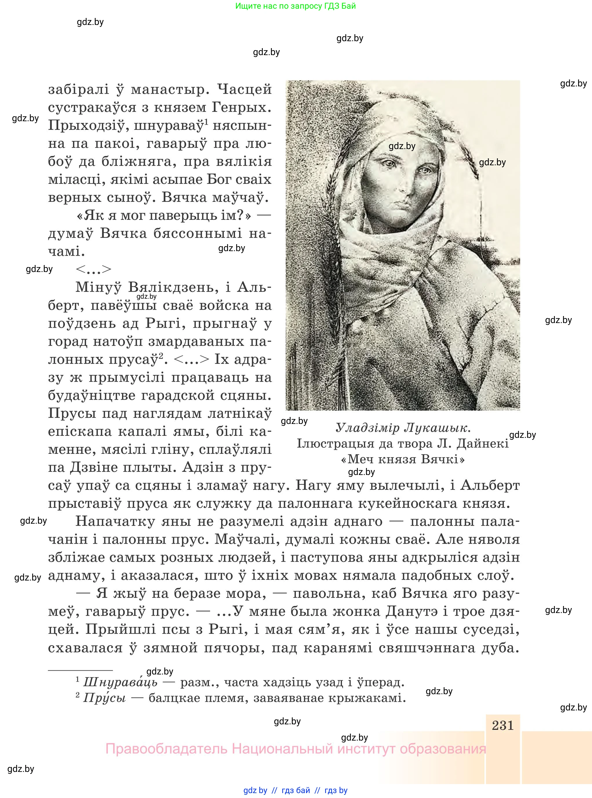 Белорусская литература (Беларуская літаратура), 7 класс Учебник, авторы: Лазарук Міхаіл Арсеньевіч, Логінава Таццяна Уладзіміраўна, Сухава Галіна Анатольеўна, издательство Нацыянальны інстытут адукацыі, Минск, 2023, салатового цвета, страница 231
