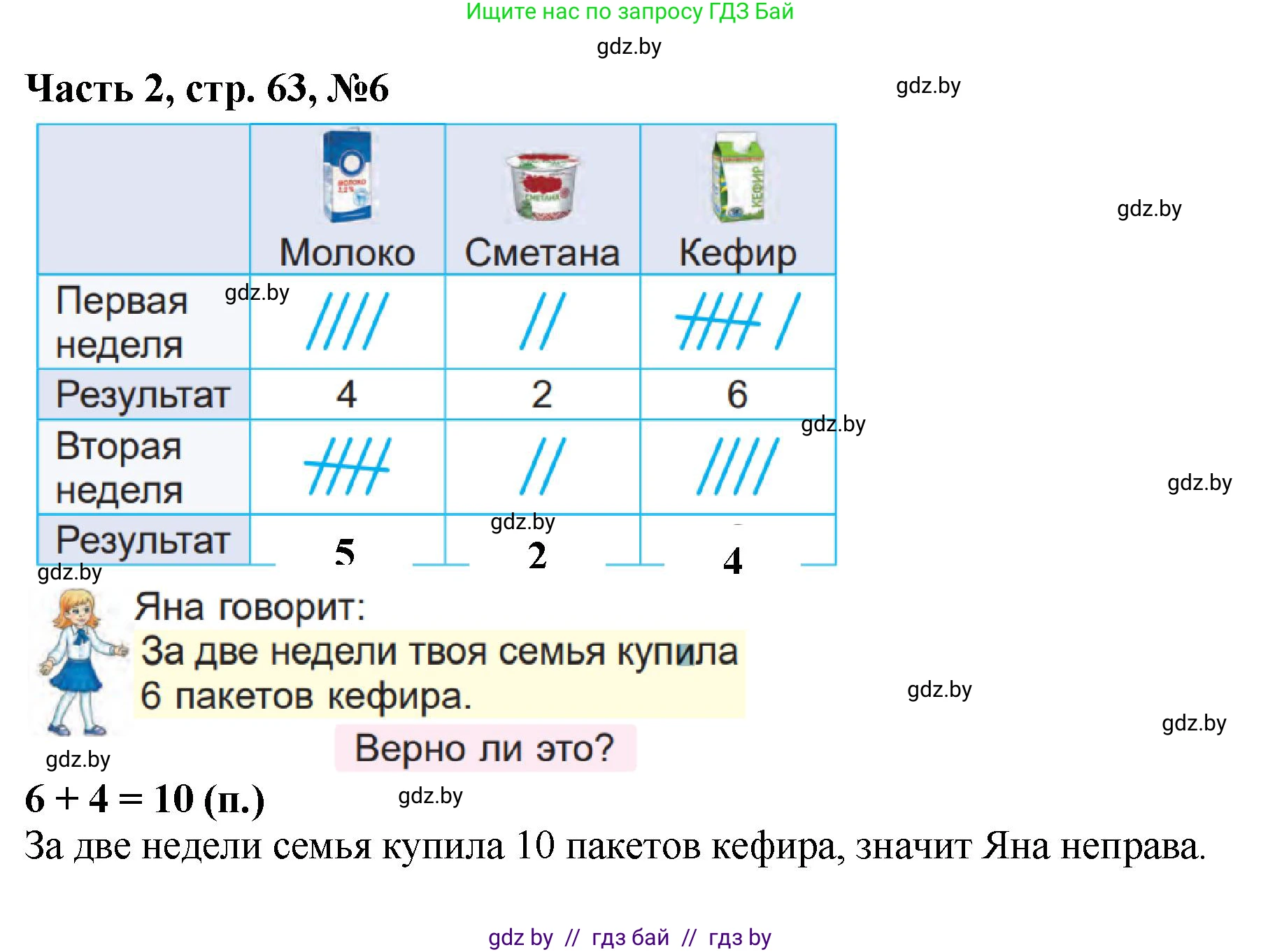 Математика, 1 класс Учебник, авторы: Муравьева Галина Леонидовна, Урбан Мария Анатольевна, издательство Академия образования, Минск, 2024, Часть 2, страница 63, номер 6, Решение