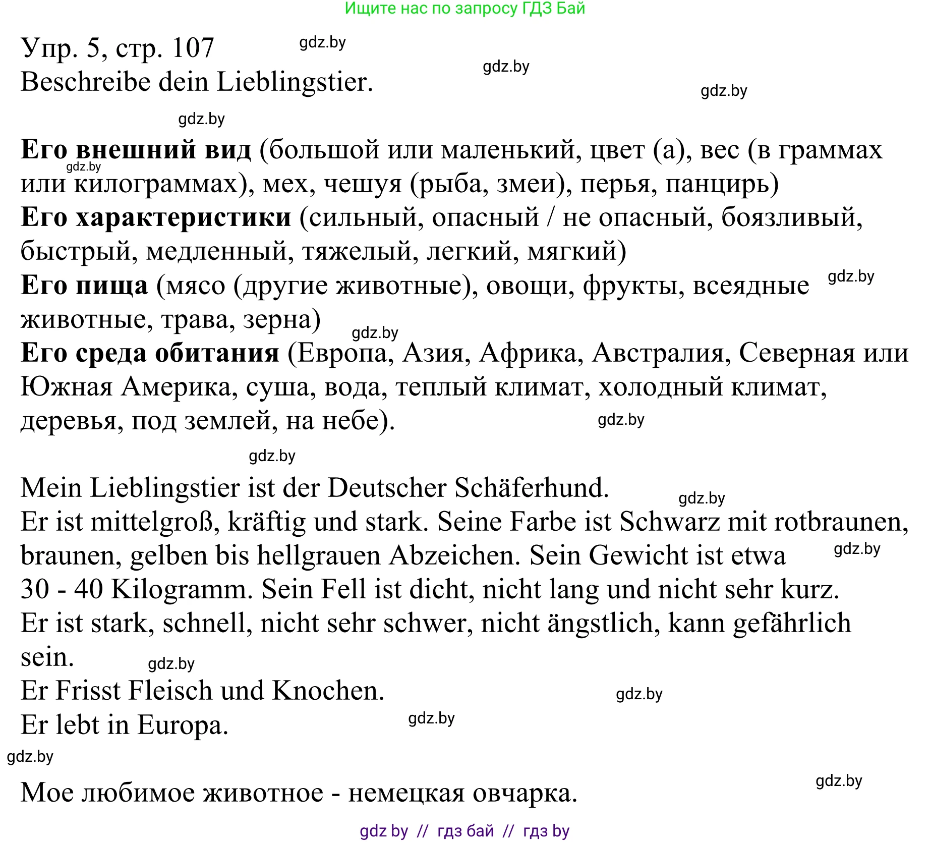 Немецкий язык (Deutsch), 6 класс рабочая тетрадь (arbeitsheft), авторы: Будько Антонина Филипповна (Budjko Antonina), Урбанович Инна Ювинальевна (Urbanowitsch Ina), издательство Аверсэв, Минск, 2020, красного цвета, страница 107, номер 5, Решение