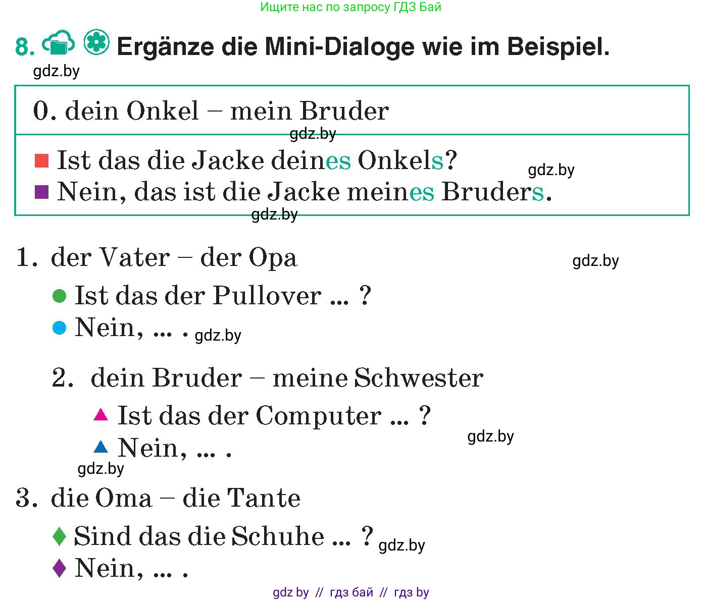 Немецкий язык (Deutsch), 6 класс Учебник (Schülerbuch), авторы: Зуевская Елена Викторовна, Салынская Светлана Ивановна, Негурэ Ольга Вячеславовна, издательство Вышэйшая школа, Минск, 2022, жёлтого цвета, Teil 1, страница 80, номер 8, Условие