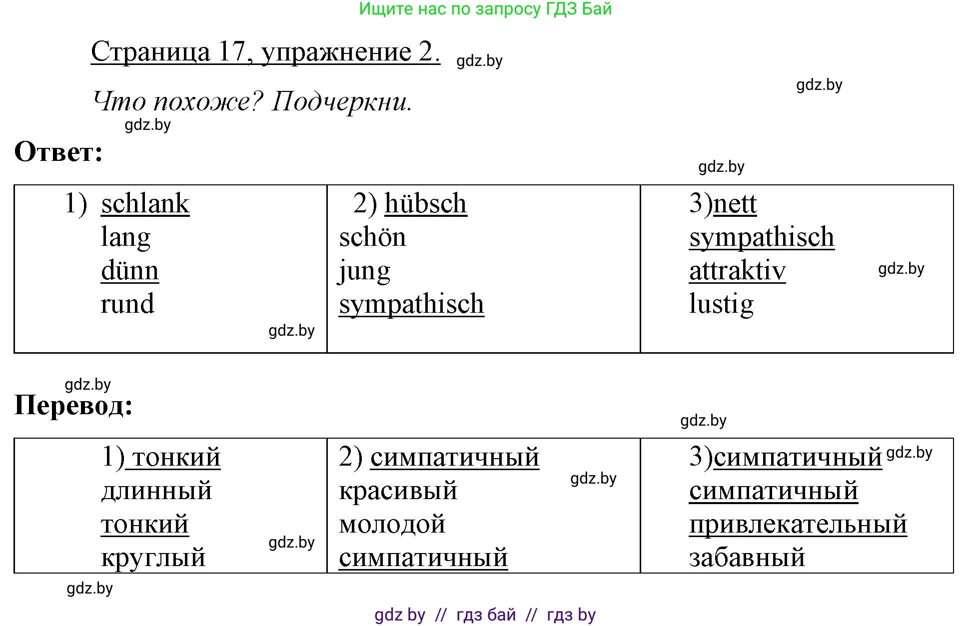 Немецкий язык (Deutsch), 7 класс рабочая тетрадь (arbeitsheft), авторы: Будько Антонина Филипповна (Budjko Antonina), Урбанович Инна Ювинальевна (Urbanowitsch Ina), издательство Аверсэв, Минск, 2021, оранжевого цвета, страница 17, номер 2, Решение