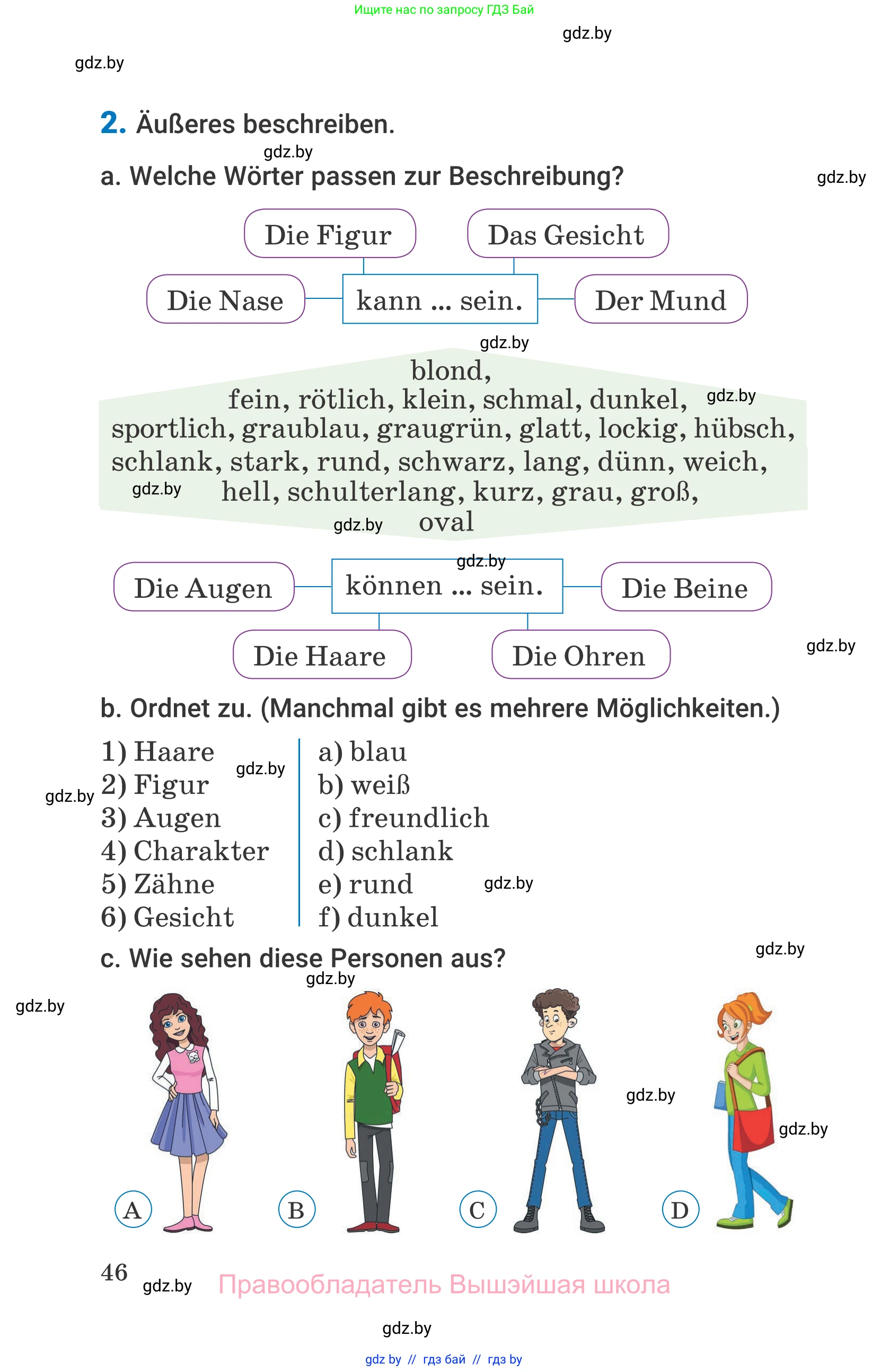 Немецкий язык (Deutsch), 7 класс Учебник (Schülerbuch), авторы: Будько Антонина Филипповна (Budjko Antonina), Урбанович Инна Ювинальевна (Urbanowitsch Ina), издательство Вышэйшая школа, Минск, 2021, страница 46