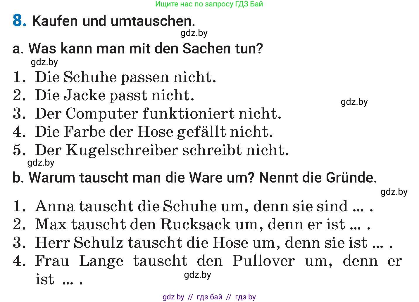 Немецкий язык (Deutsch), 7 класс Учебник (Schülerbuch), авторы: Будько Антонина Филипповна (Budjko Antonina), Урбанович Инна Ювинальевна (Urbanowitsch Ina), издательство Вышэйшая школа, Минск, 2021, страница 213, номер 8, Условие