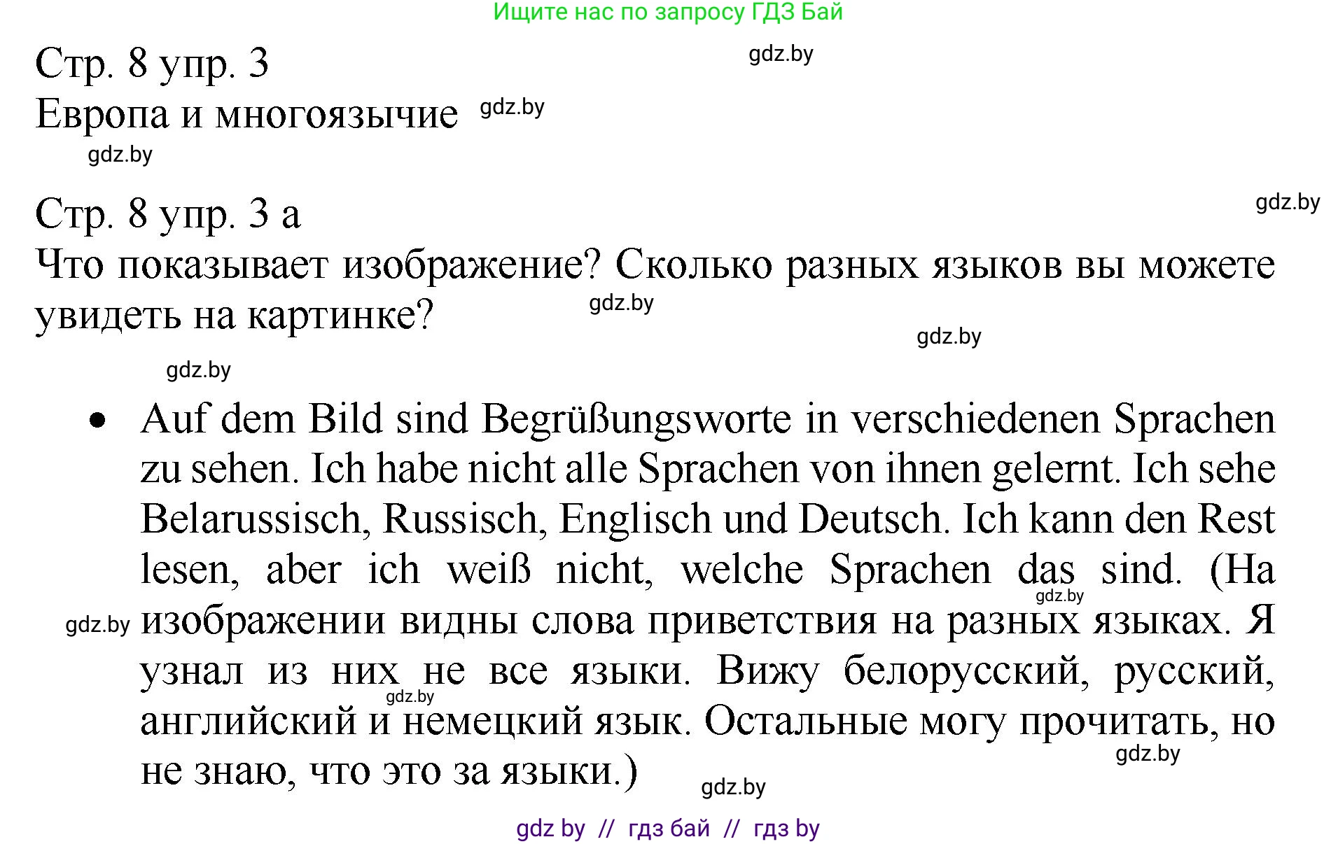 Немецкий язык (Deutsch), 7 класс Учебник (Schülerbuch), авторы: Будько Антонина Филипповна (Budjko Antonina), Урбанович Инна Ювинальевна (Urbanowitsch Ina), издательство Вышэйшая школа, Минск, 2021, страница 8, номер 3, Решение