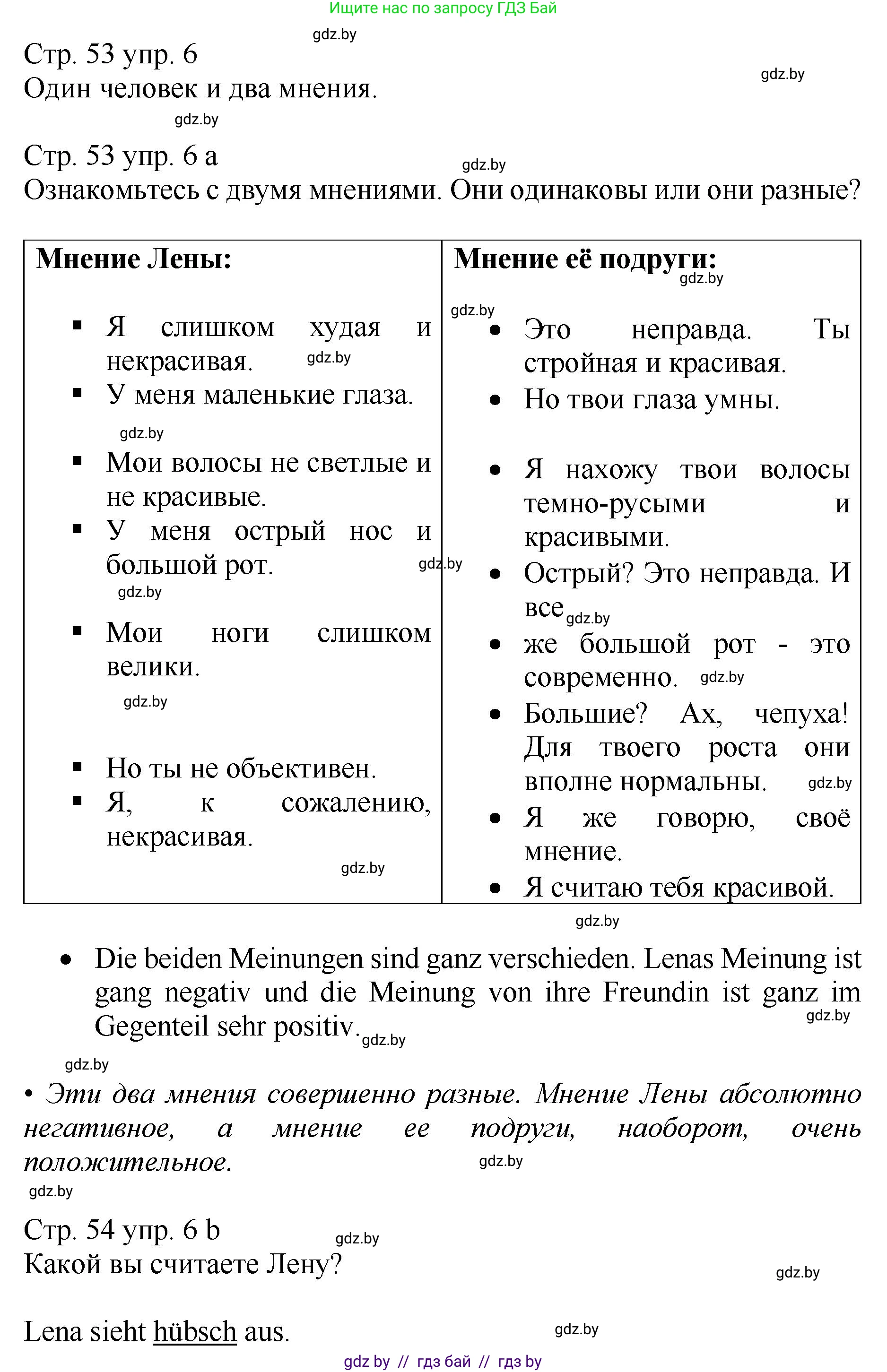 Немецкий язык (Deutsch), 7 класс Учебник (Schülerbuch), авторы: Будько Антонина Филипповна (Budjko Antonina), Урбанович Инна Ювинальевна (Urbanowitsch Ina), издательство Вышэйшая школа, Минск, 2021, страница 53, номер 6, Решение