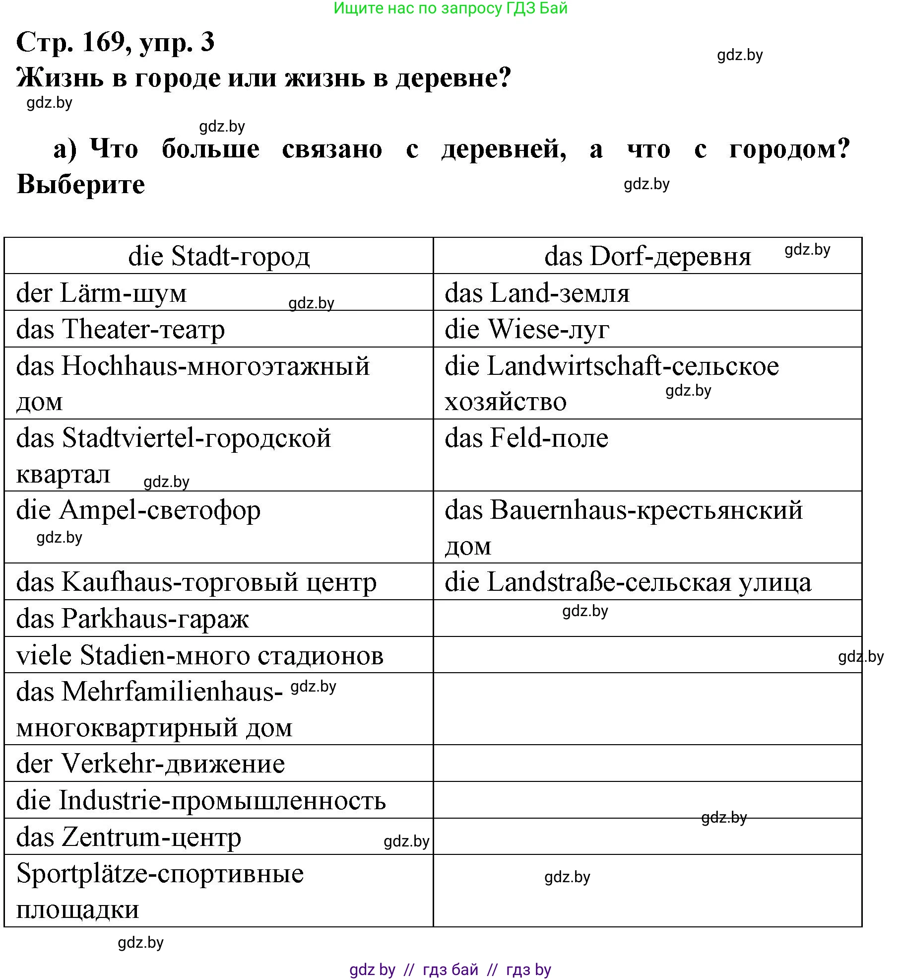 Немецкий язык (Deutsch), 7 класс Учебник (Schülerbuch), авторы: Будько Антонина Филипповна (Budjko Antonina), Урбанович Инна Ювинальевна (Urbanowitsch Ina), издательство Вышэйшая школа, Минск, 2021, страница 169, номер 3, Решение