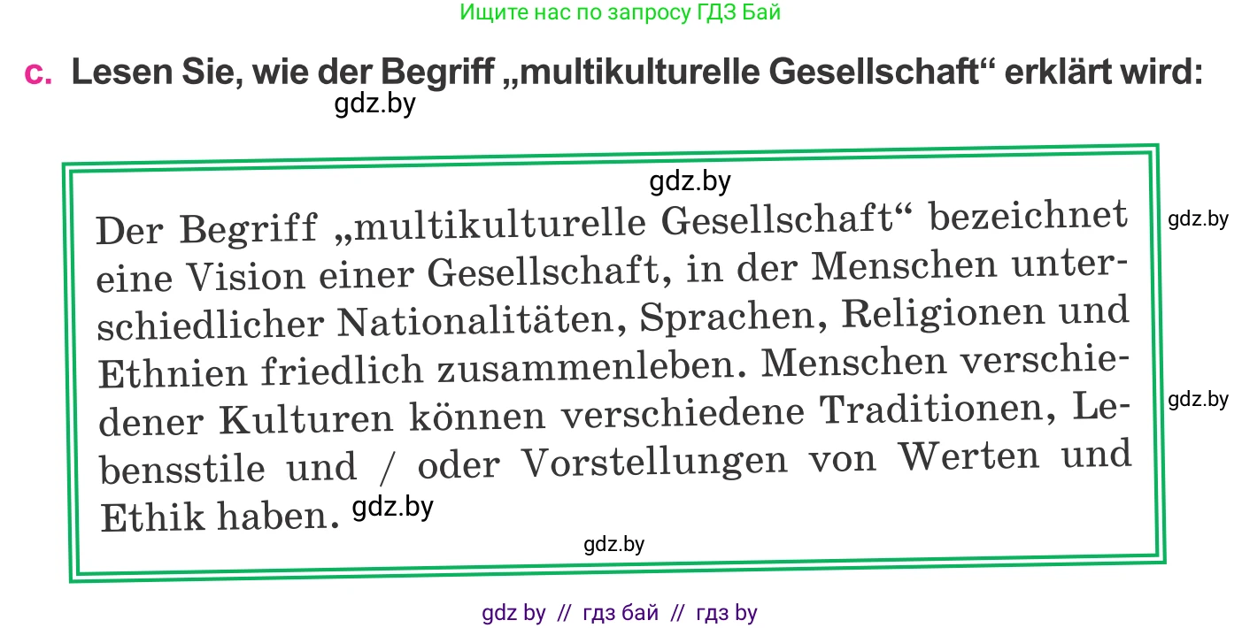 Немецкий язык (Deutsch), 11 класс Учебник (Schülerbuch), авторы: Будько Антонина Филипповна (Budjko Antonina), Урбанович Инна Ювинальевна (Urbanowitsch Ina), издательство Вышэйшая школа, Минск, 2019, бирюзового цвета, страница 239, номер 1c, Условие