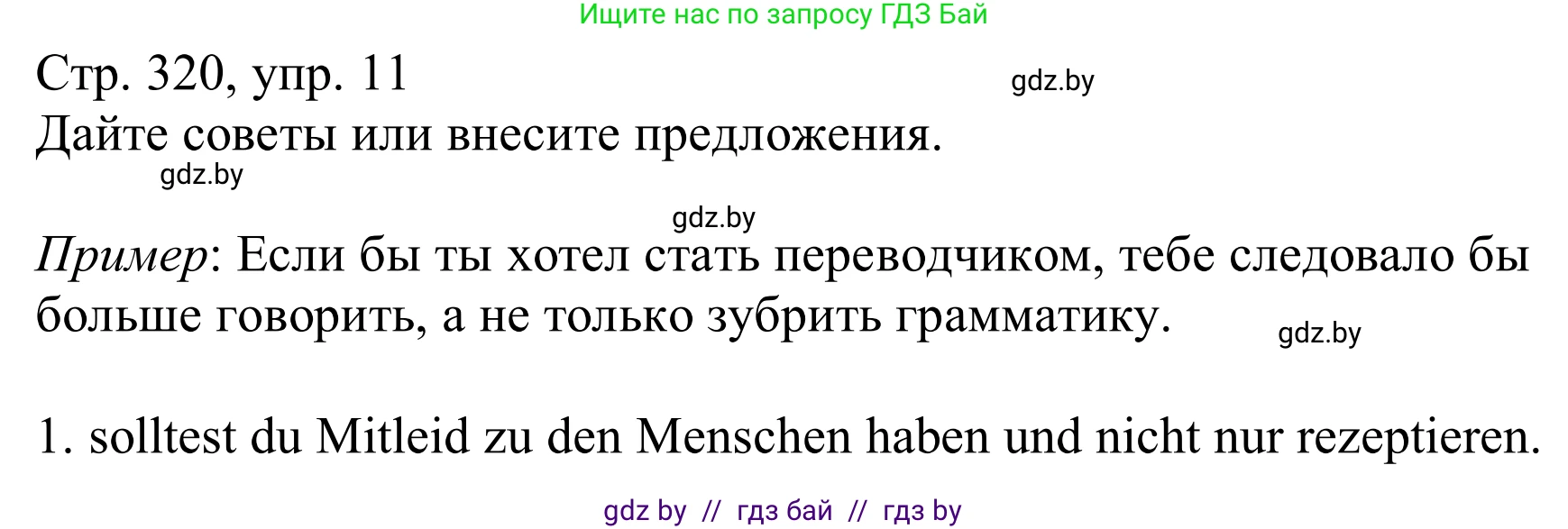 Немецкий язык (Deutsch), 11 класс Учебник (Schülerbuch), авторы: Будько Антонина Филипповна (Budjko Antonina), Урбанович Инна Ювинальевна (Urbanowitsch Ina), издательство Вышэйшая школа, Минск, 2019, бирюзового цвета, страница 320, номер 11, Решение