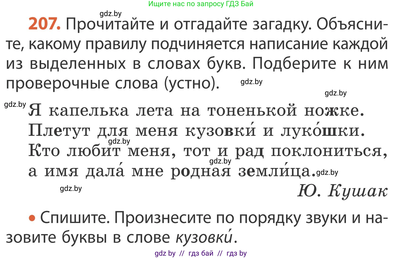 Русский язык, 2 класс Учебник, автор: Антипова Маргарита Борисовна, издательство Академия образования, Минск, 2025, Часть 2, страница 138, номер 207, Условие