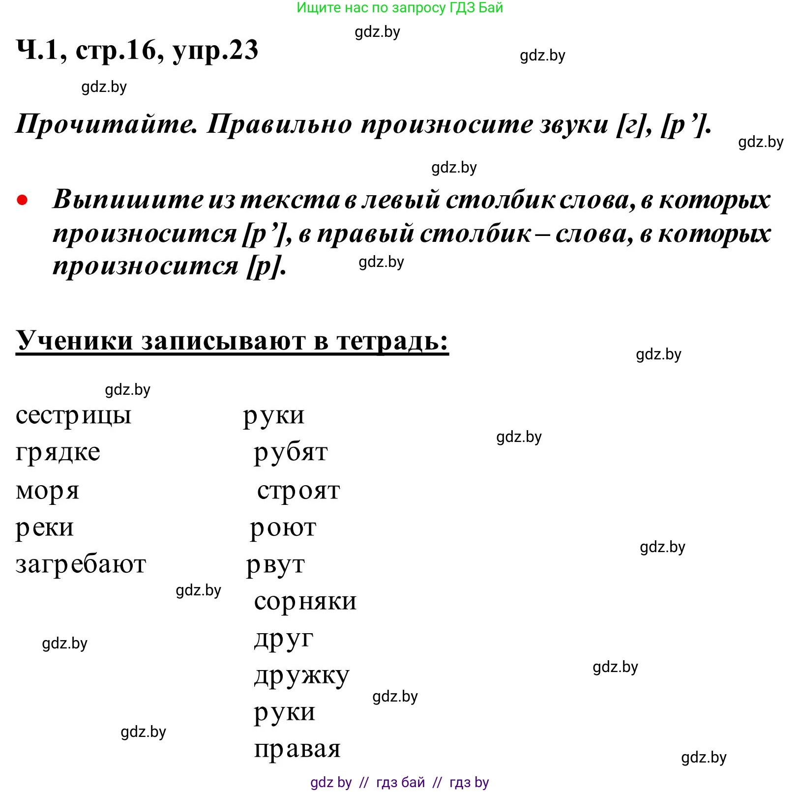 Русский язык, 2 класс Учебник, автор: Антипова Маргарита Борисовна, издательство Академия образования, Минск, 2025, Часть 1, страница 16, номер 23, Решение
