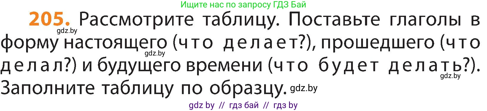 Русский язык, 3 класс Учебник, авторы: Антипова Маргарита Борисовна, Верниковская Алла Викторовна, Грабчикова Елена Самарьевна, издательство Национальный институт образования, Минск, 2023, Часть 2, страница 119, номер 205, Условие