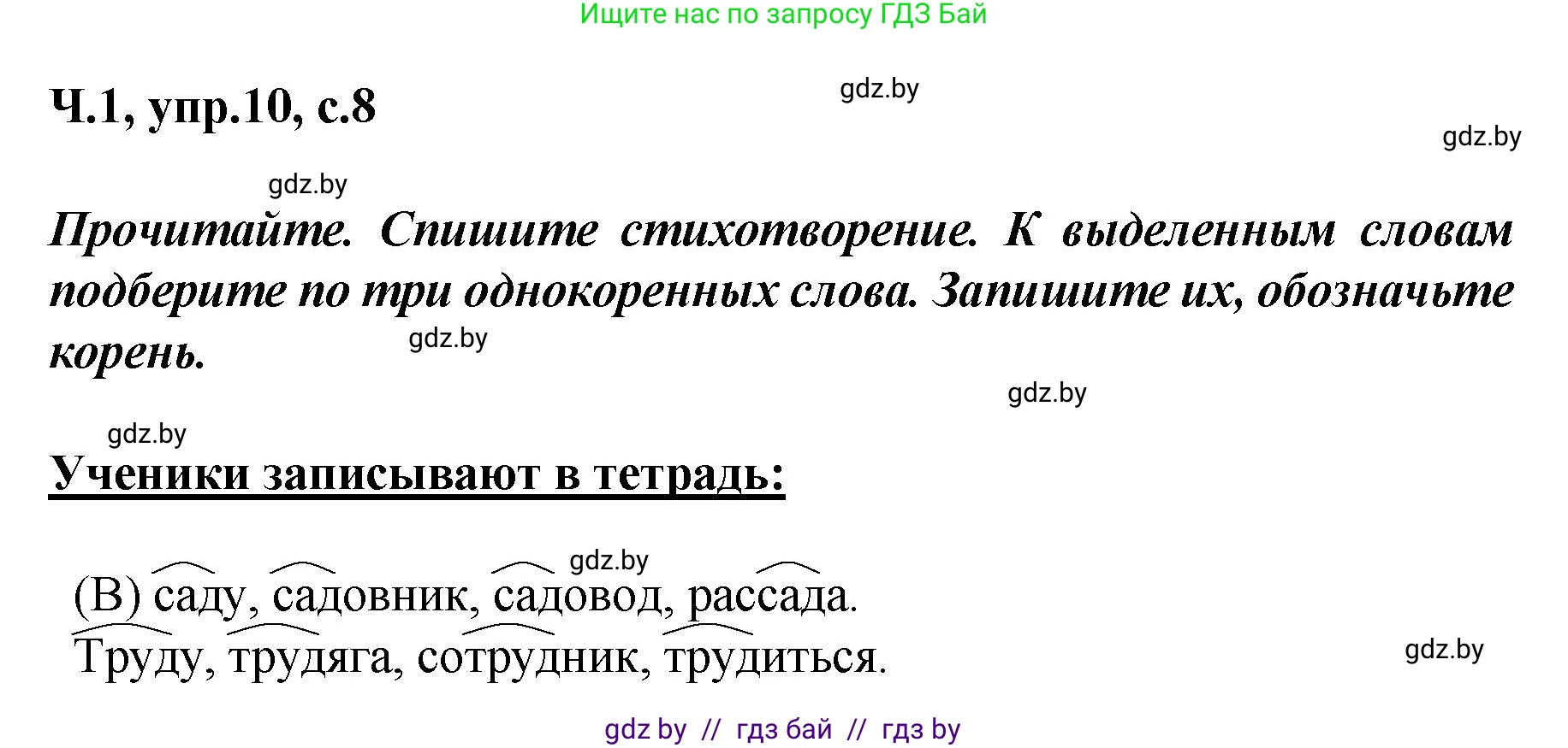 Русский язык, 4 класс Учебник, авторы: Антипова Маргарита Борисовна, Верниковская Алла Викторовна, Грабчикова Елена Самарьевна, издательство Академия образования, Минск, 2024, оранжевого цвета, Часть 1, страница 8, номер 10, Решение