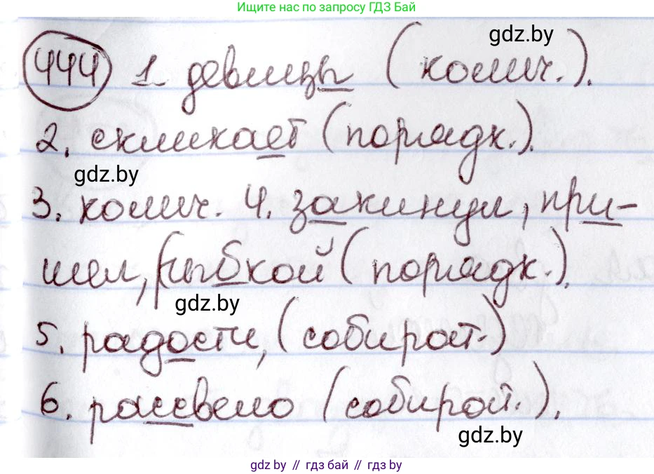 Русский язык, 6 класс Учебник, авторы: Мурина Лариса Александровна, Игнатович Татьяна Владимировна, Жадейко Жанна Фёдоровна, издательство Национальный институт образования, Минск, 2020, страница 199, номер 444, Решение 2