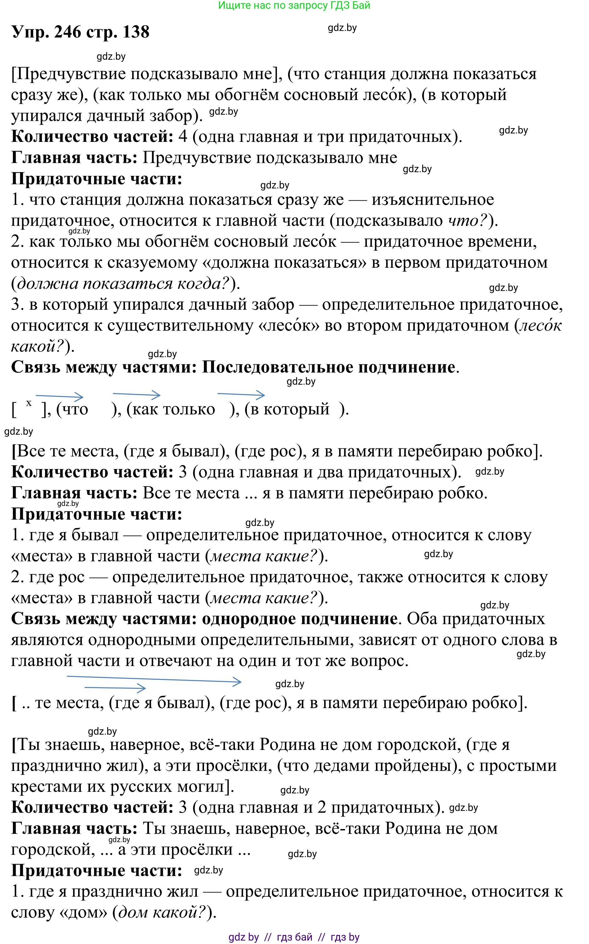 Русский язык, 9 класс Учебник, авторы: Мурина Лариса Александровна, Литвинко Франя Михайловна, Долбик Елена Евгеньевна, Пипченко Н М, Германович С Ф, Таяновская И В, издательство Академия образования, Минск, 2025, страница 138, номер 246, Решение 2025