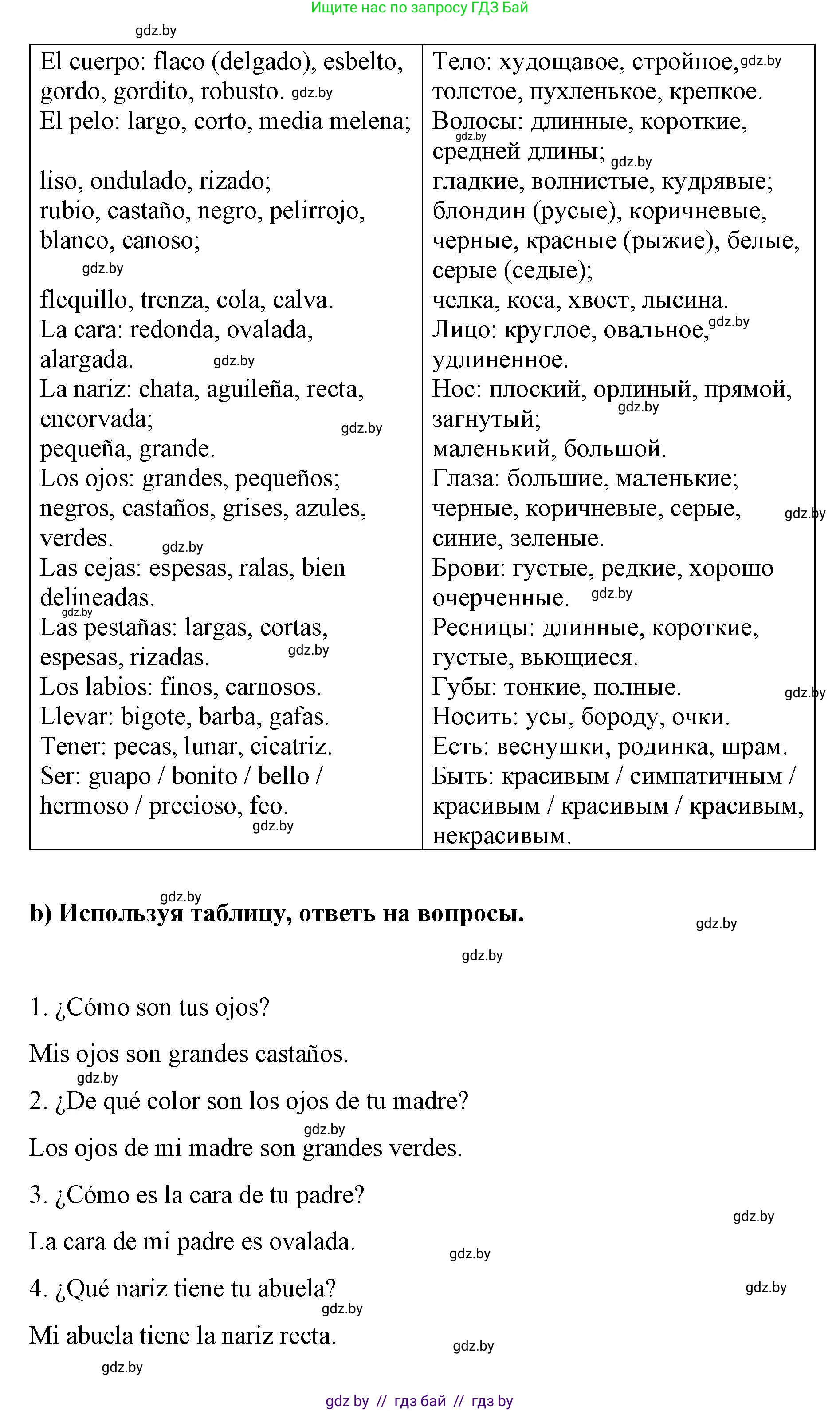 Испанский язык, 7 класс Учебник, авторы: Цыбулева Татьяна Эдуардовна, Пушкина Ольга Александровна, Карпиевич Галина Константиновна, издательство Издательский центр БГУ, Минск, 2019, бирюзового цвета, Часть 1, страница 36, номер 2, Решение (продолжение 2)