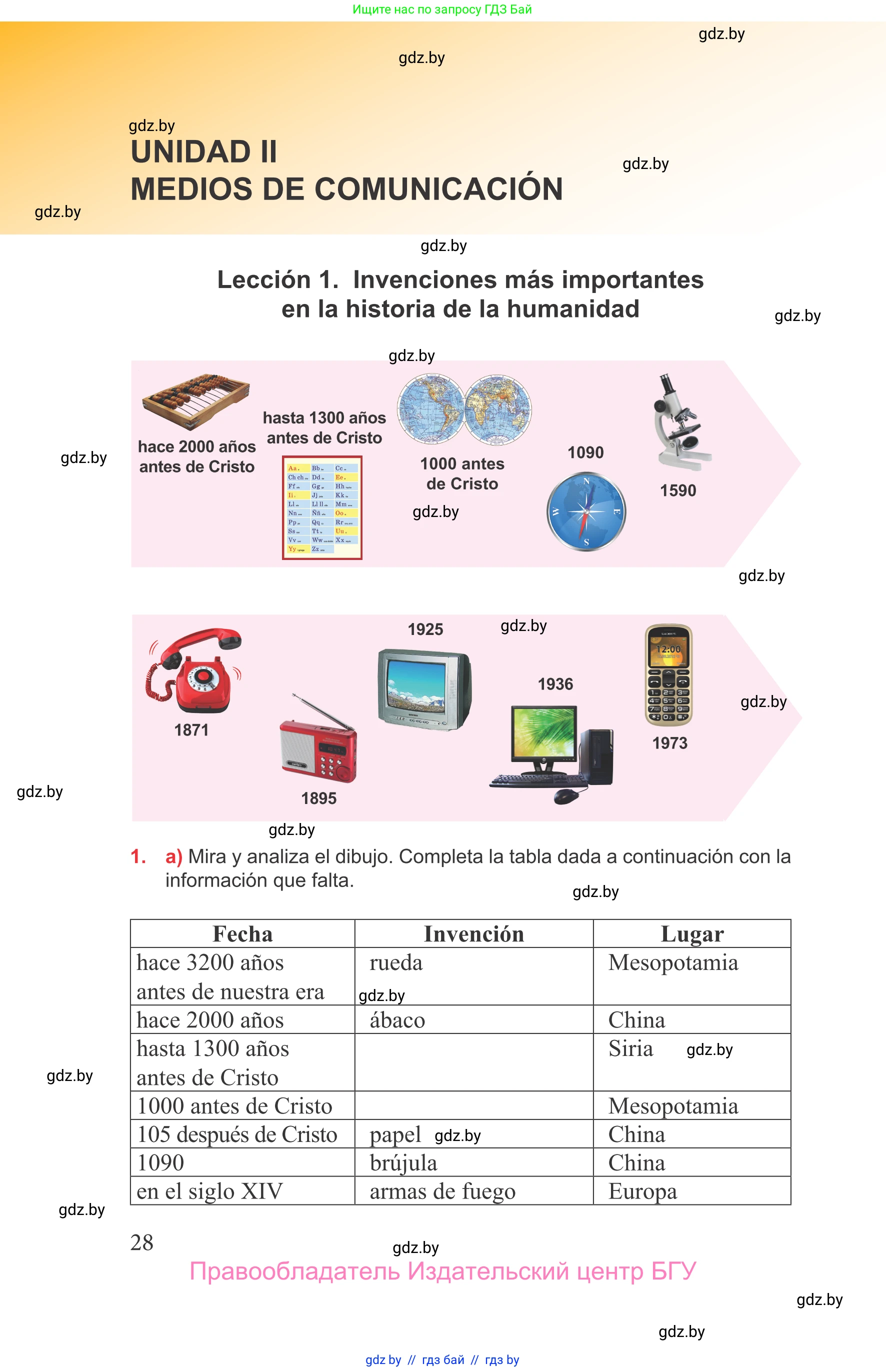 Испанский язык, 9 класс Учебник, авторы: Цыбулева Татьяна Эдуардовна, Пушкина Ольга Александровна, издательство Издательский центр БГУ, Минск, 2017, страница 28