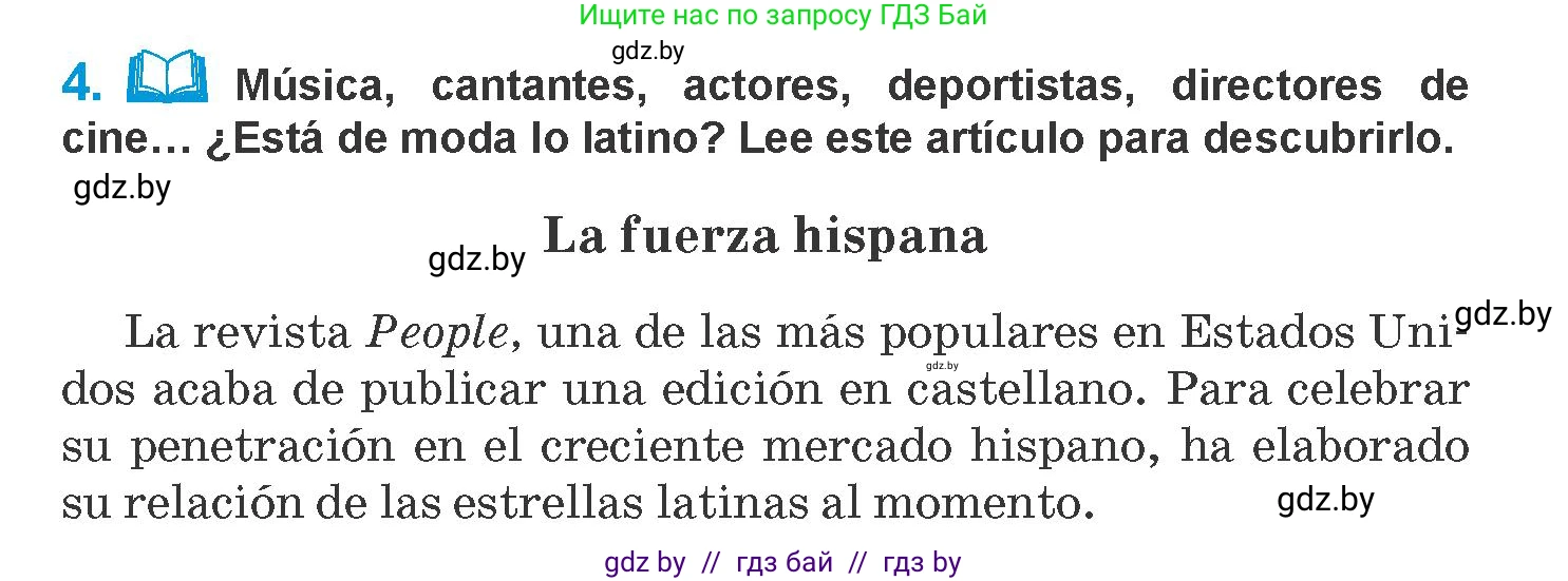 Испанский язык, 10 класс Учебник, авторы: Гриневич Елена Карловна, Янукенас Ольга Викторовна, издательство Вышэйшая школа, Минск, 2019, оранжевого цвета, страница 93, номер 4, Условие